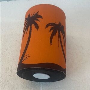 Koozie magnetic can cooler beverage insulator Orange Palm Tree